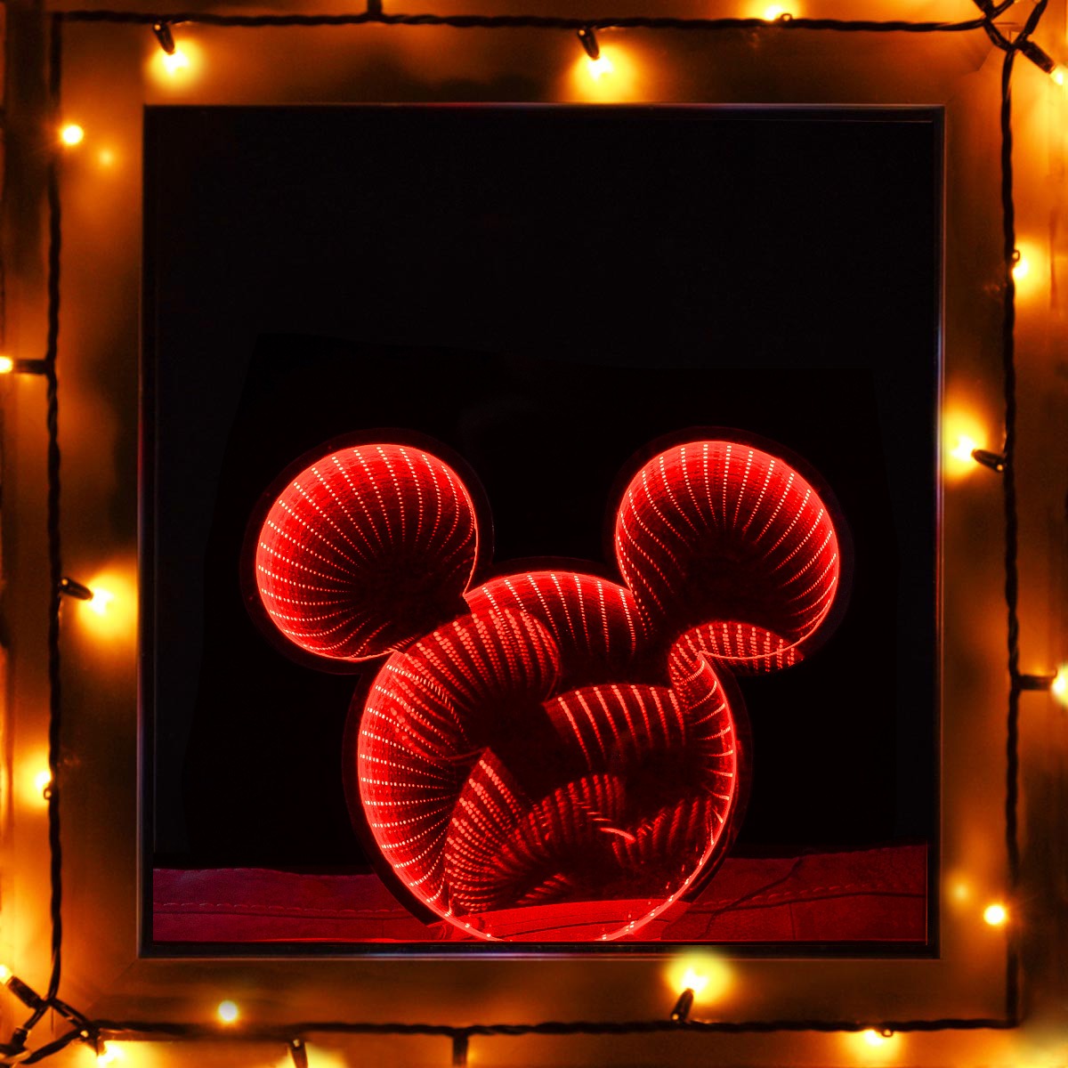 40cm ©Disney Mickey Mouse Ears Infinity Mirror Light Red