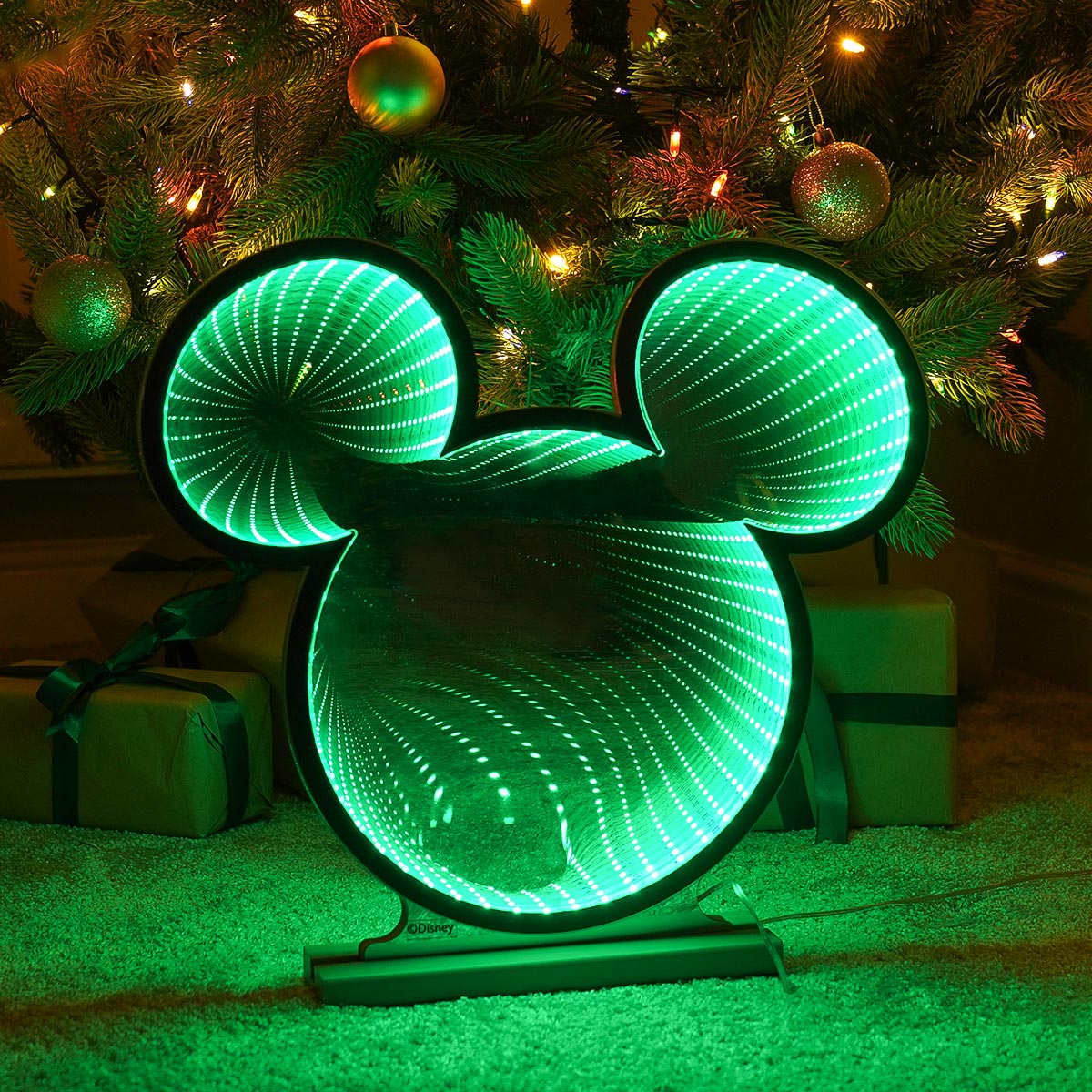 40cm ©Disney Green Mickey Mouse Ears Infinity Mirror Light