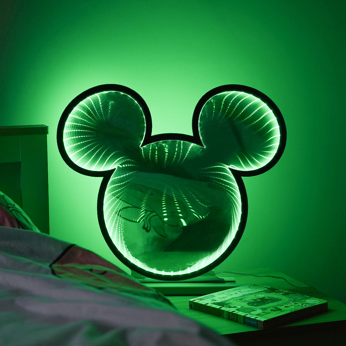 40cm ©Disney Green Mickey Mouse Ears Infinity Mirror Light