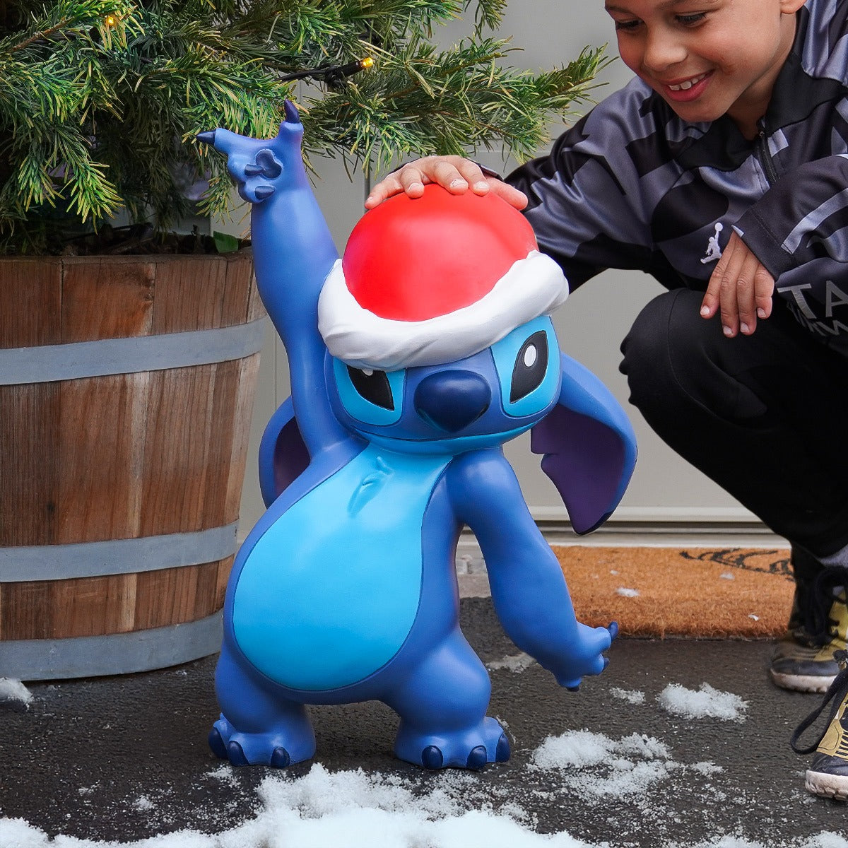 49cm Outdoor ©Disney Christmas Decoration Stitch with Santa Hat Garden Ornament