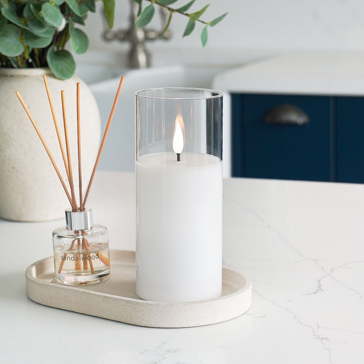 Ember™ Glass Hurricane LED Candle