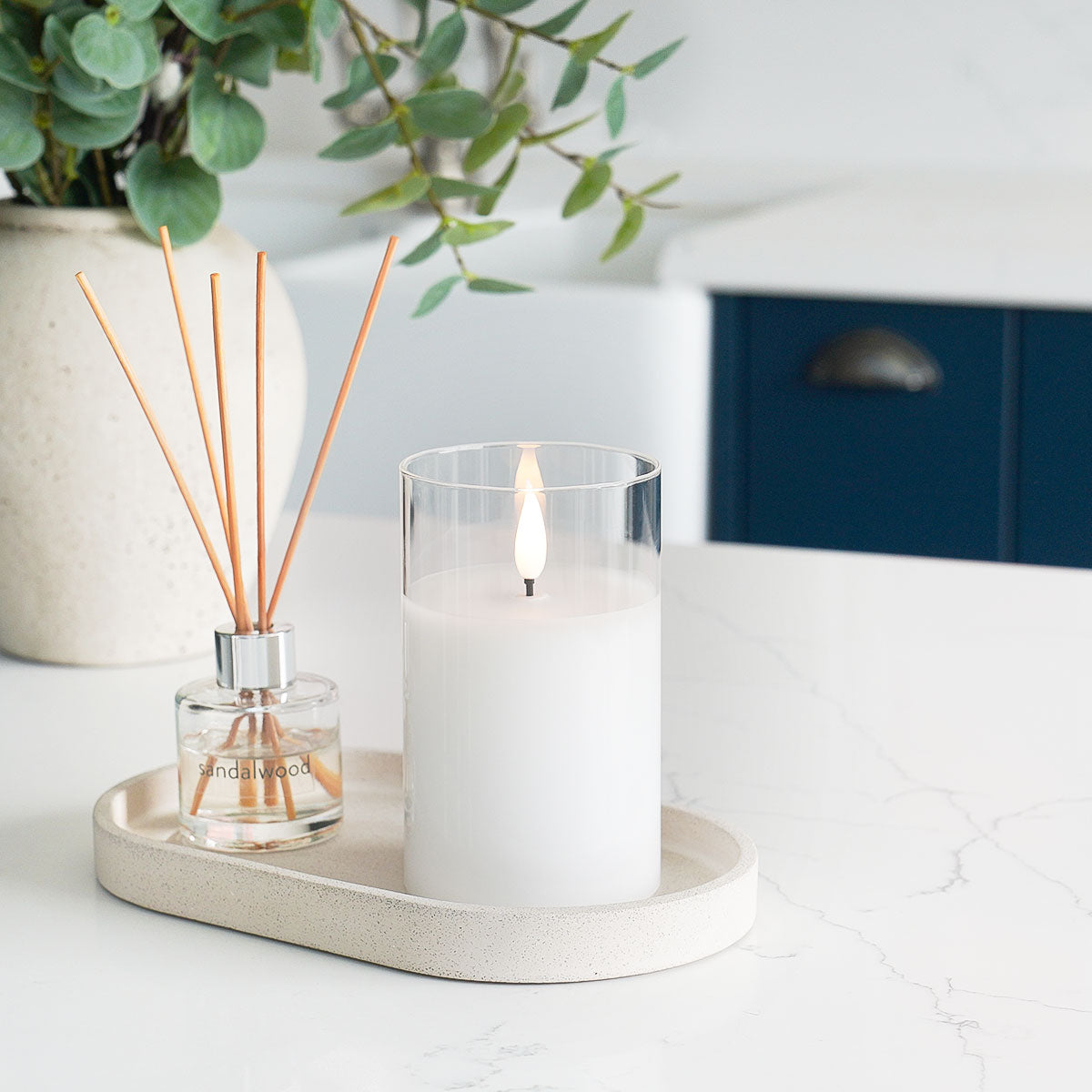 Ember™ Glass Hurricane LED Candle