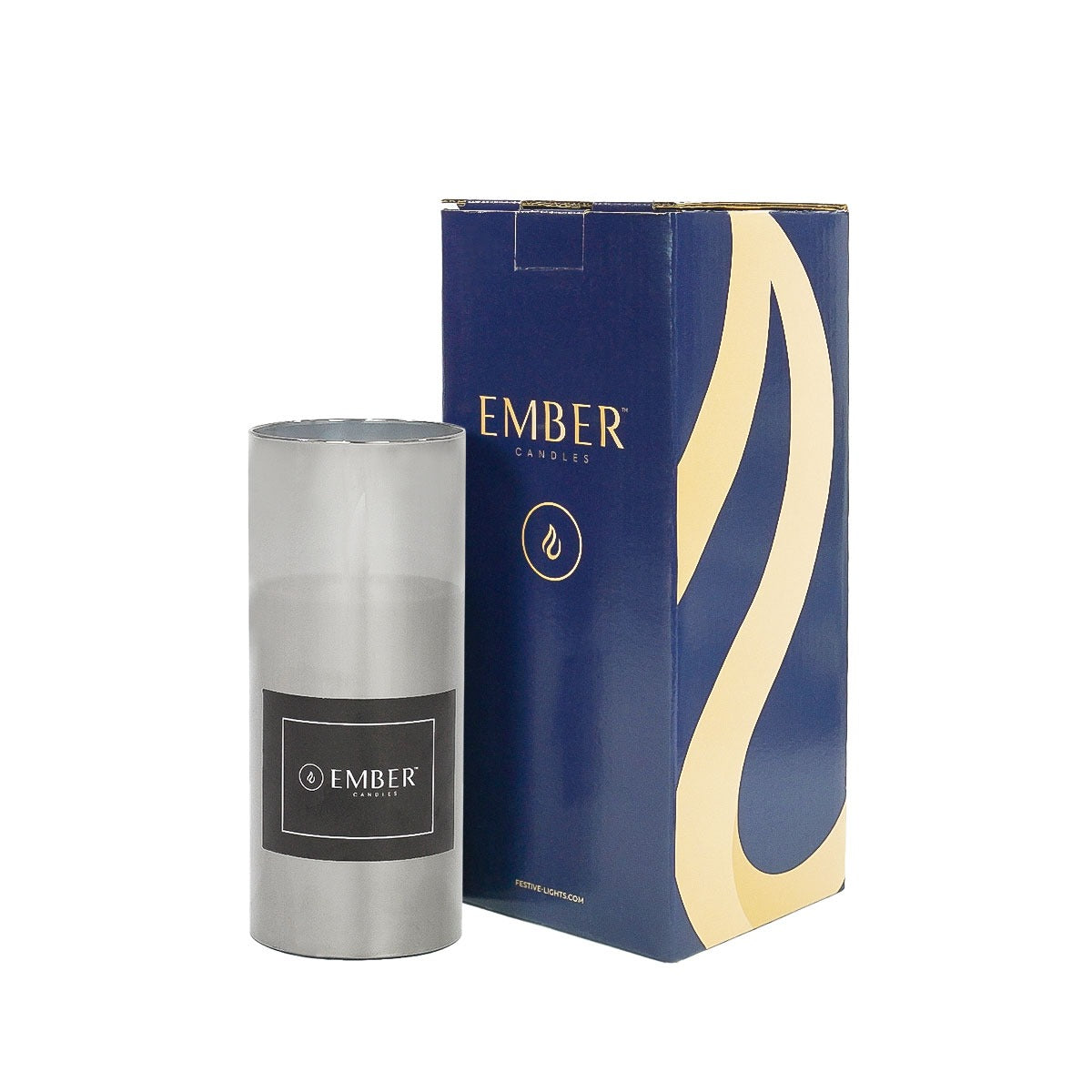 Ember™ Smoked Glass Hurricane LED Candle