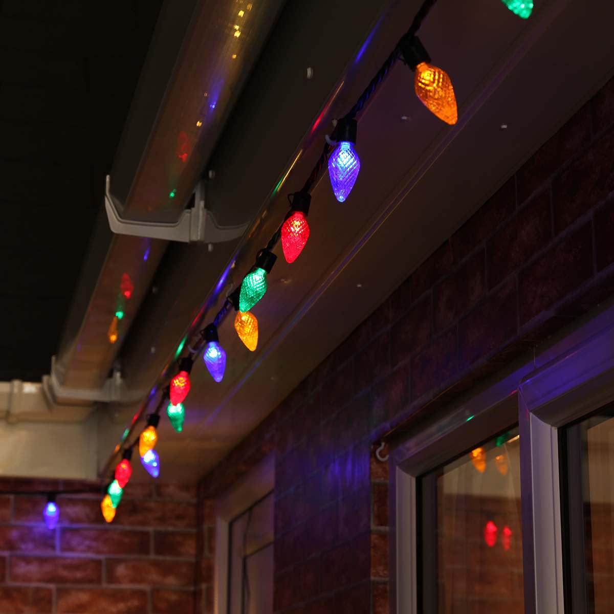 Connectable Pinecone String Lights on Black Rubber Cable