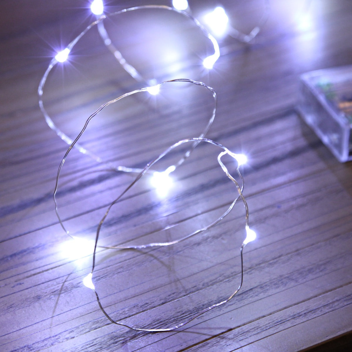 2m Battery Silver Firefly Wire Fairy Lights, 20 LEDs