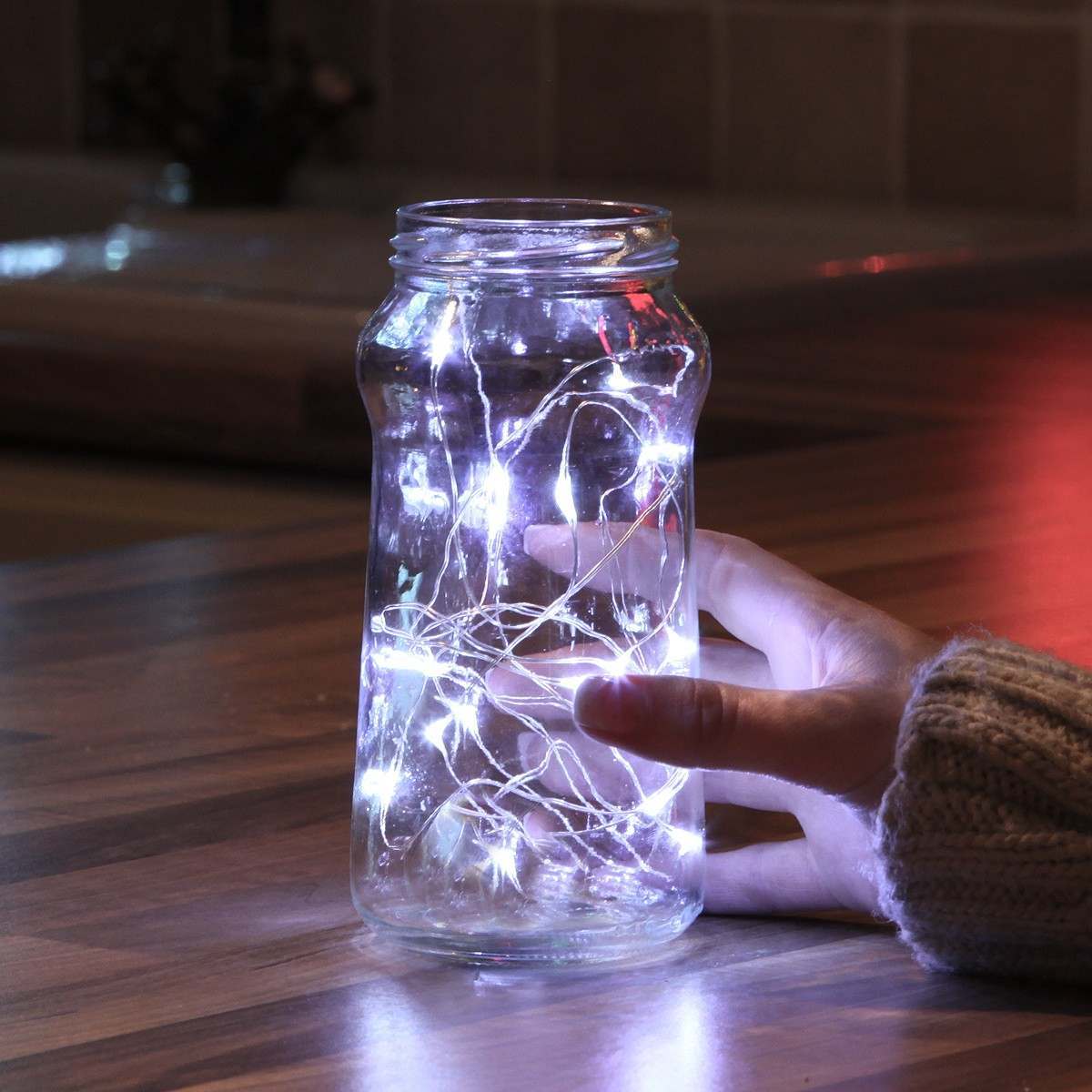 2m Battery Silver Firefly Wire Fairy Lights, 20 LEDs