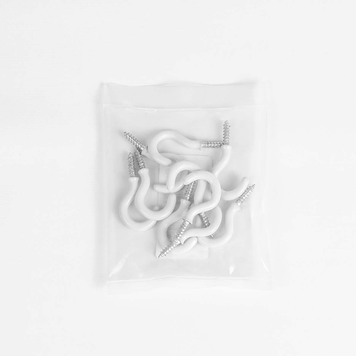 Outdoor White Cup Hooks for Walls and Ceilings, 10 Pack