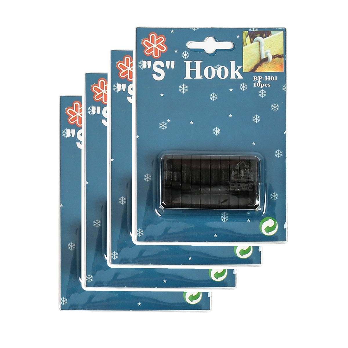 Black 'S' Gutter Hooks for 20 metre Lights, 40 Pack