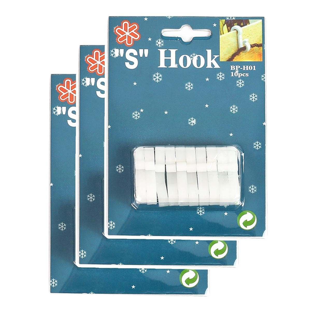 White 'S' Gutter Hooks for 15 metre Lights, 30 Pack