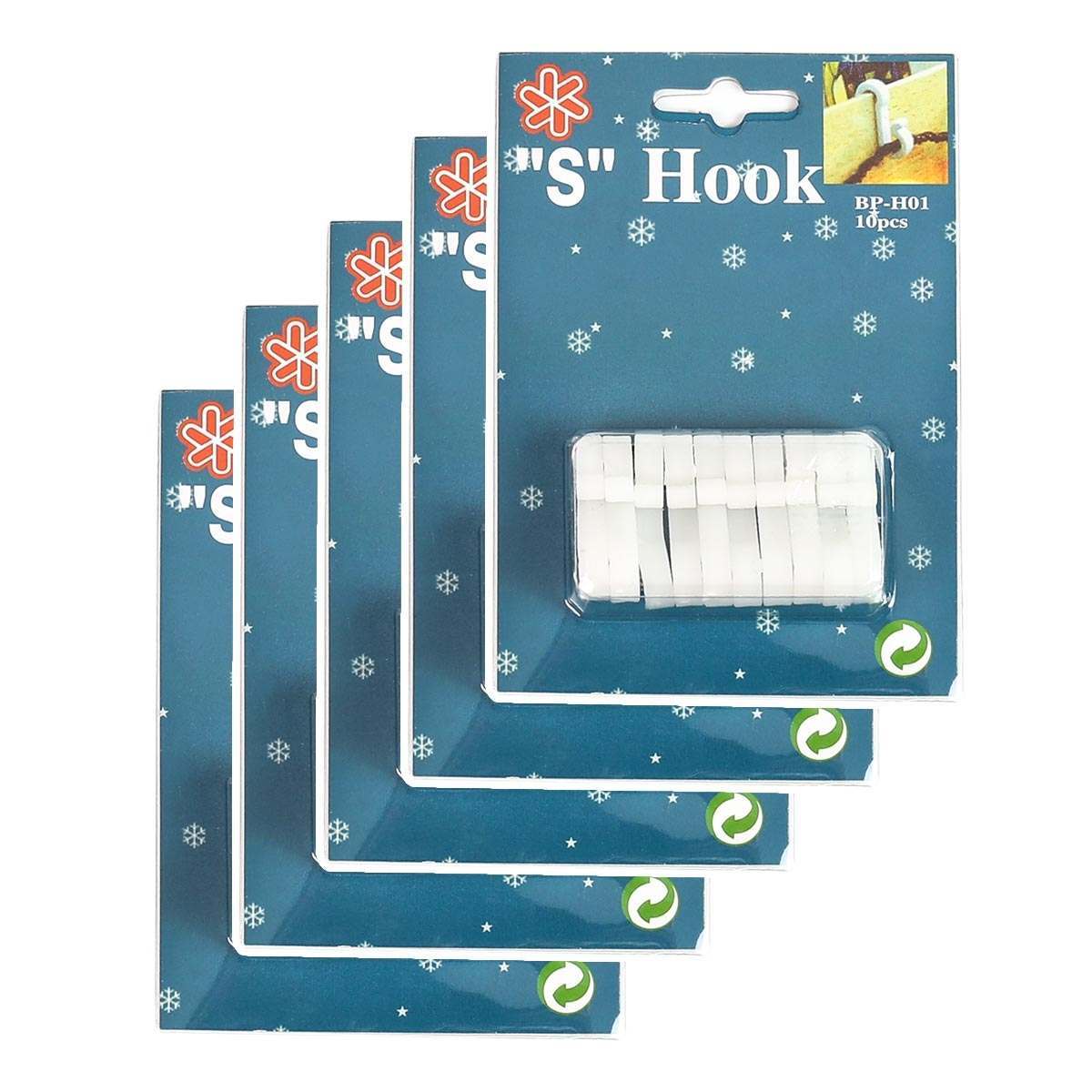White 'S' Gutter Hooks for 25 and 30 metre Lights, 50 Pack