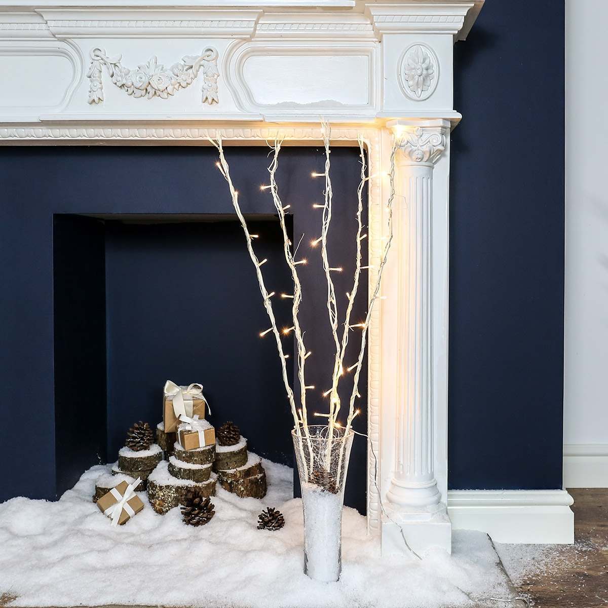 7 Decorative Willow Twig Lights, 50 Warm White LEDs