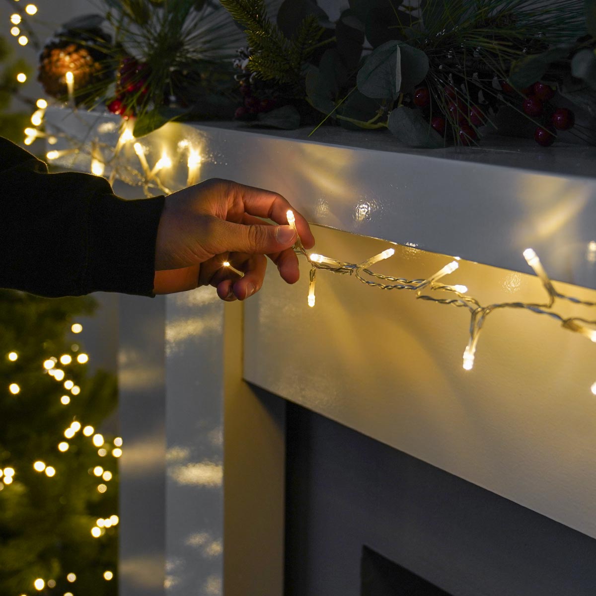 3.2m Indoor Fairy Lights, 40 LEDs, Clear Cable
