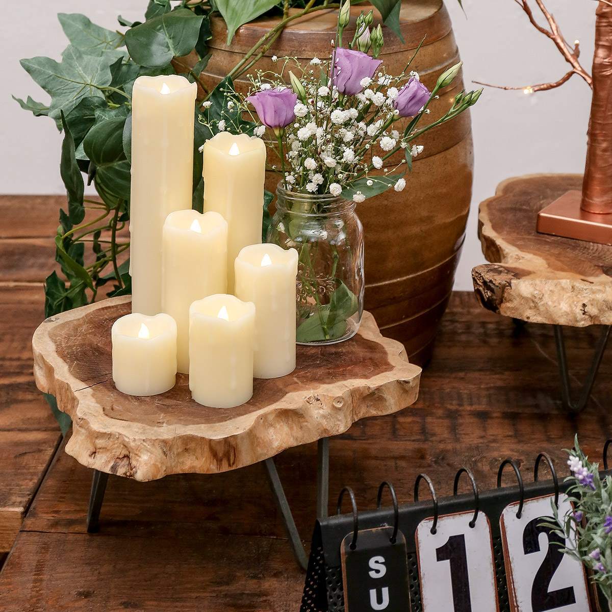 6 Dripping Wax LED Battery Candles