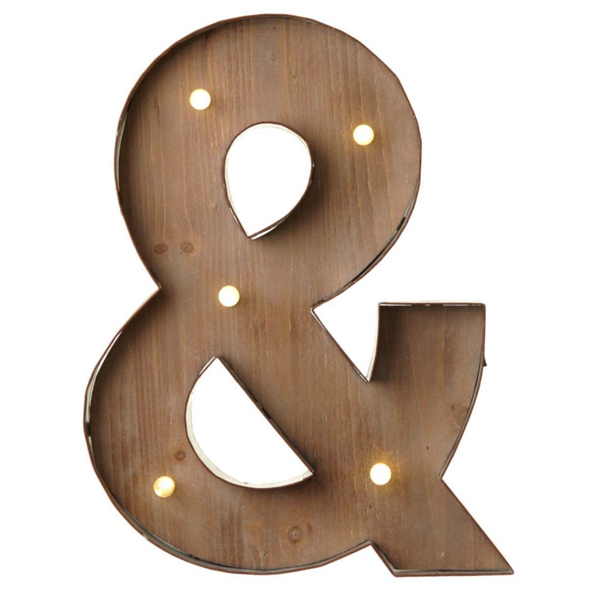 Wood & Metal A-Z Battery Light Up Circus Letter, 41cm