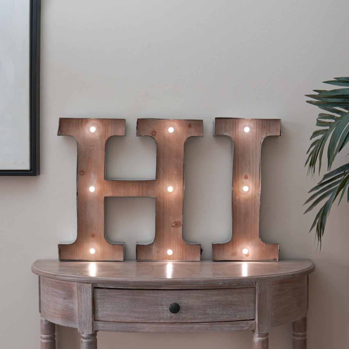 Wood & Metal A-Z Battery Light Up Circus Letter, 41cm