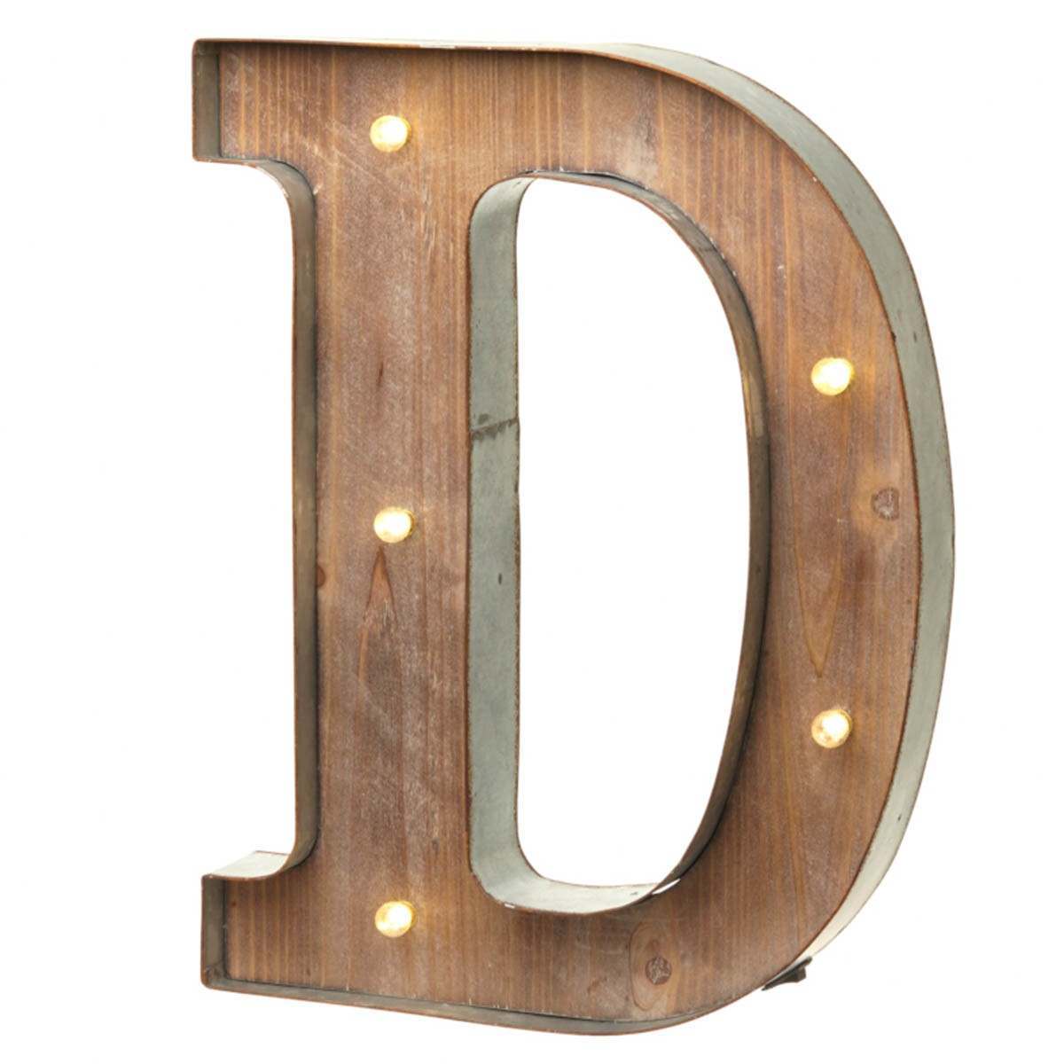 Wood & Metal A-Z Battery Light Up Circus Letter, 41cm