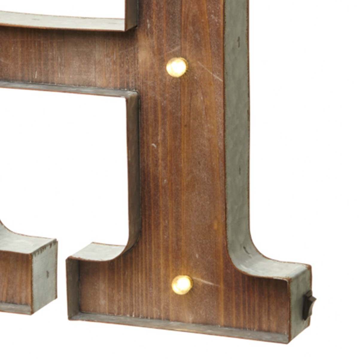 Wood & Metal A-Z Battery Light Up Circus Letter, 41cm