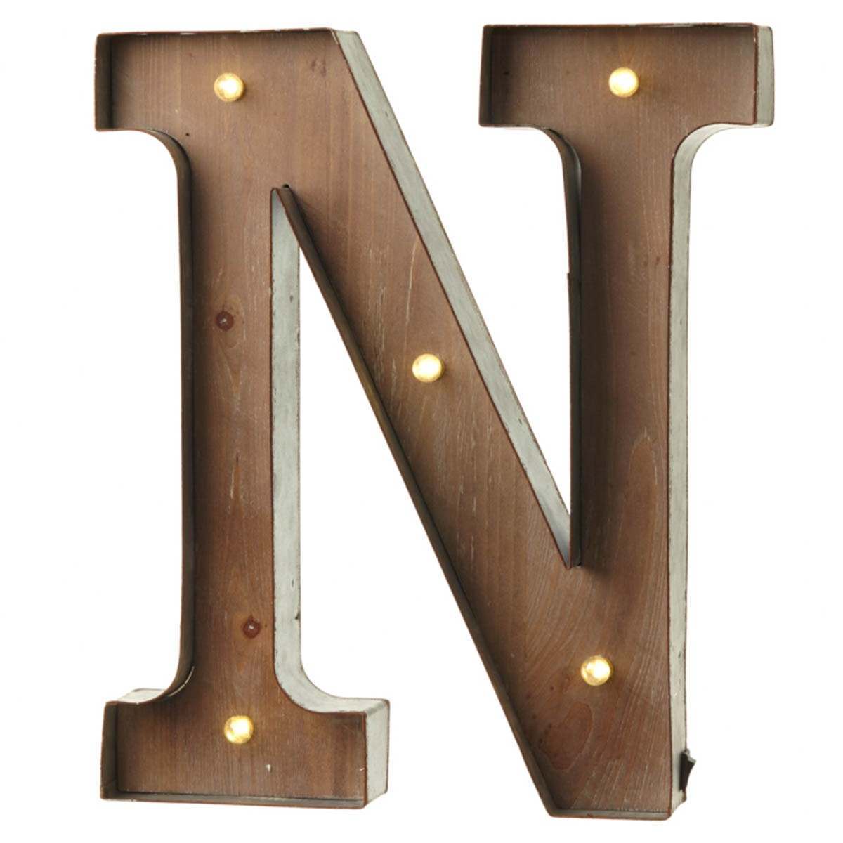 Wood & Metal A-Z Battery Light Up Circus Letter, 41cm