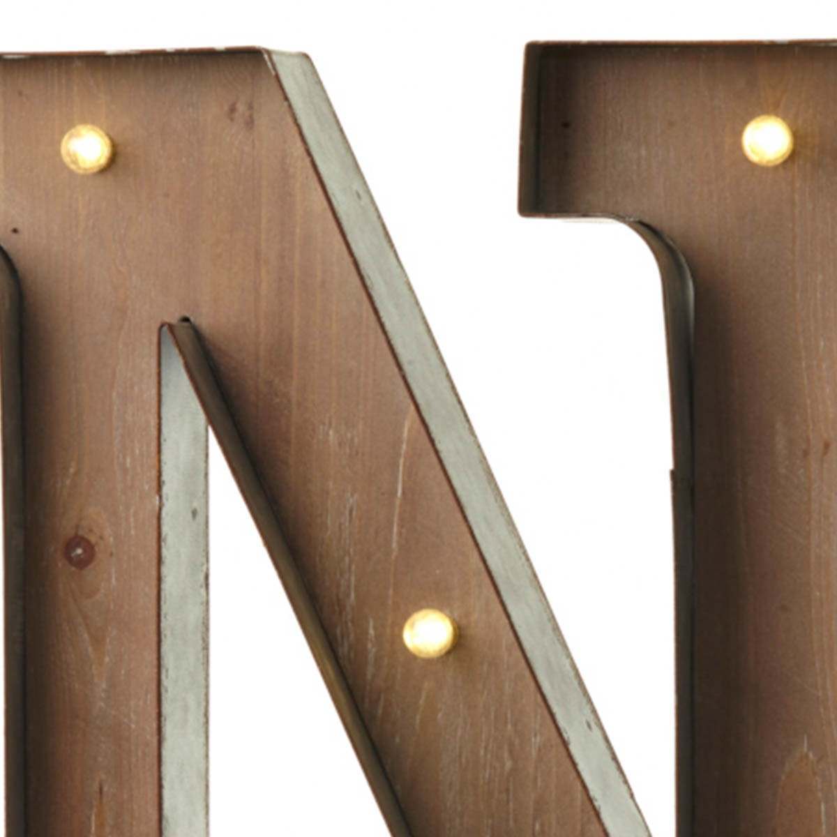 Wood & Metal A-Z Battery Light Up Circus Letter, 41cm