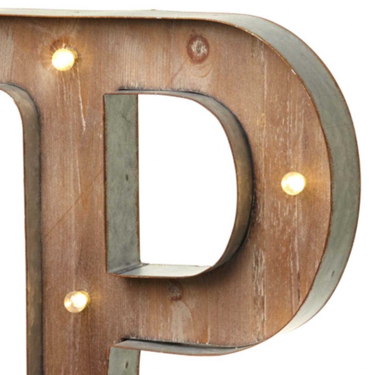 Wood & Metal A-Z Battery Light Up Circus Letter, 41cm