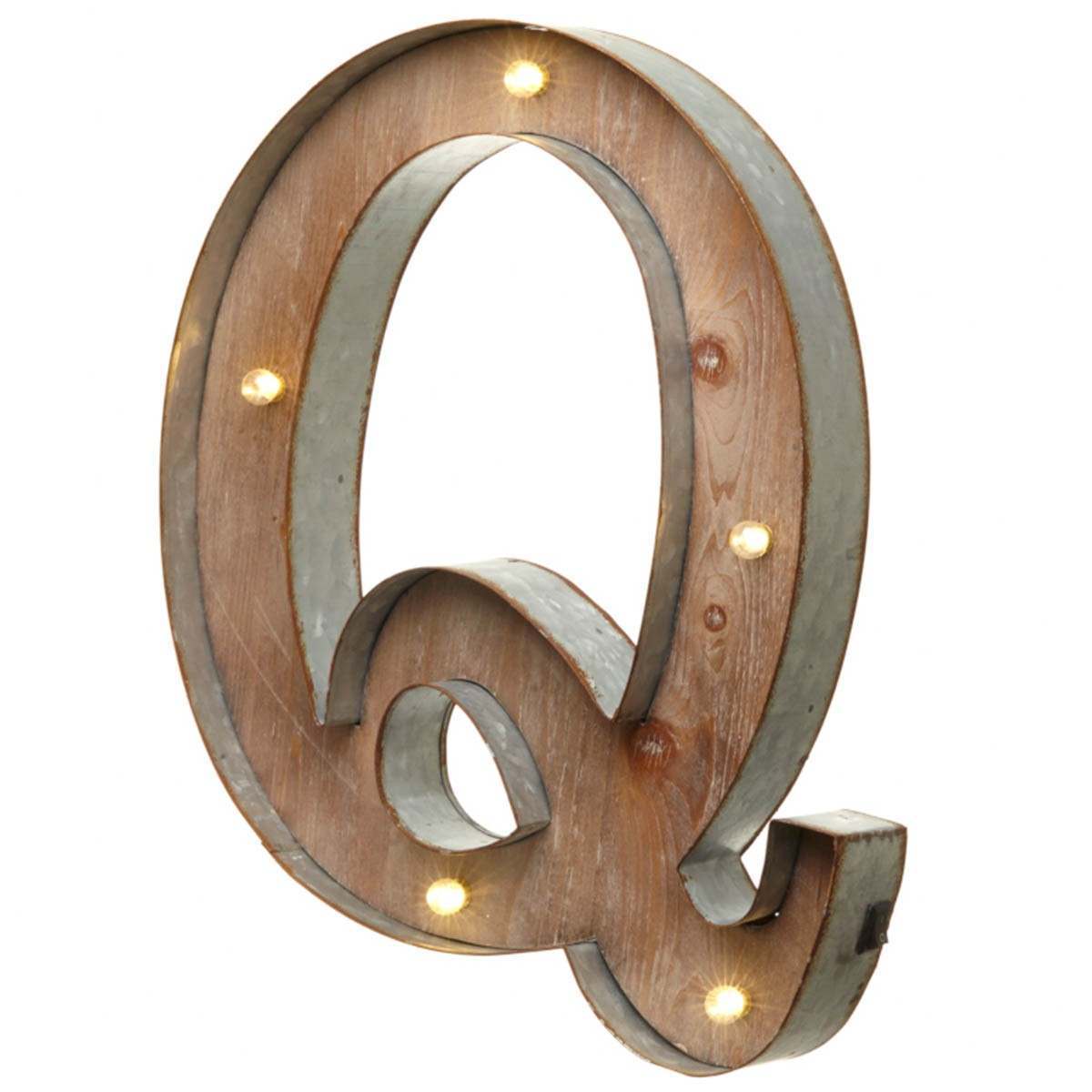 Wood & Metal A-Z Battery Light Up Circus Letter, 41cm