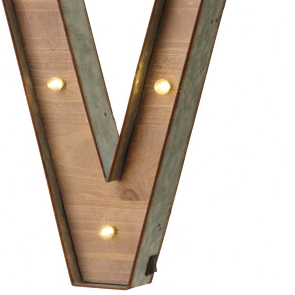 Wood & Metal A-Z Battery Light Up Circus Letter, 41cm