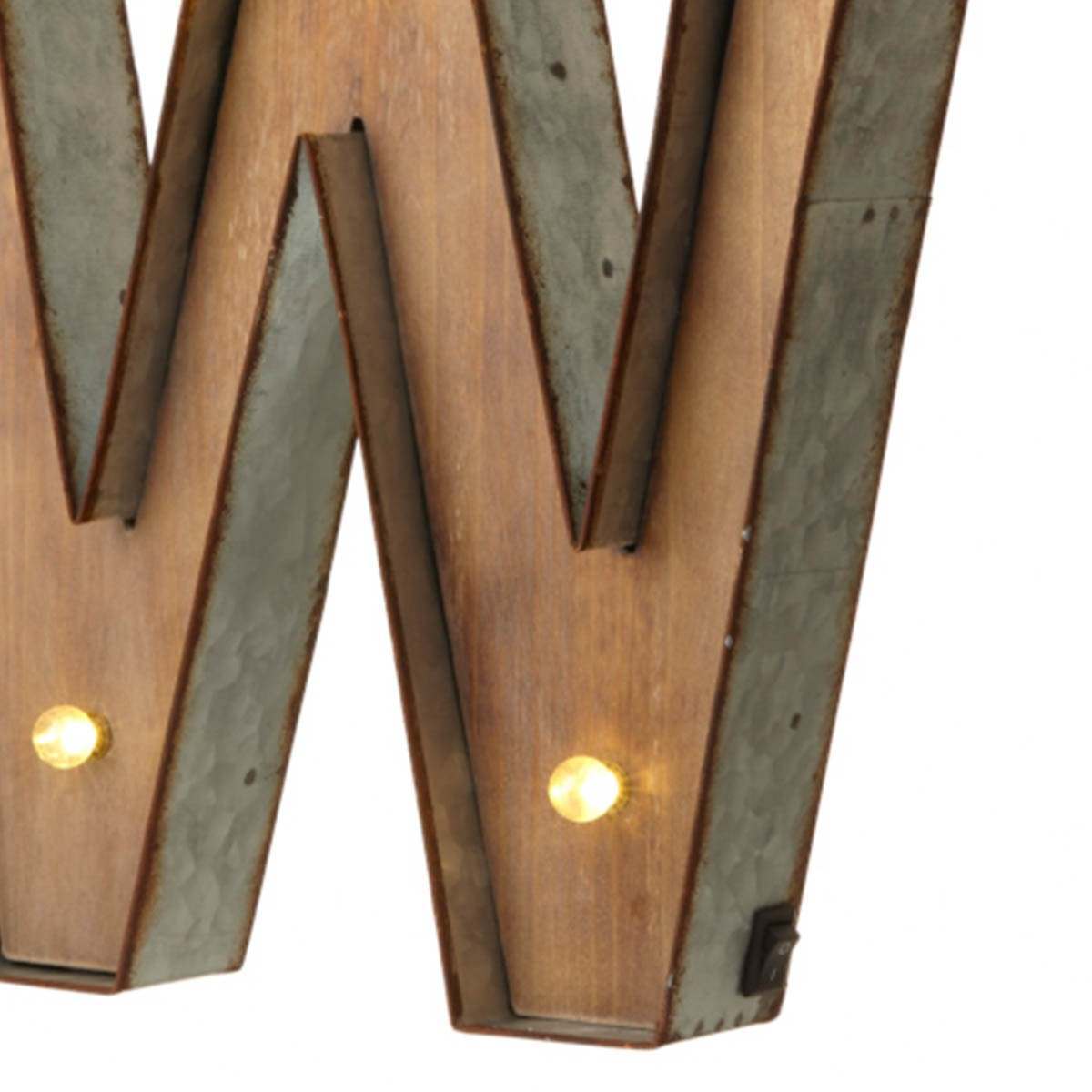 Wood & Metal A-Z Battery Light Up Circus Letter, 41cm