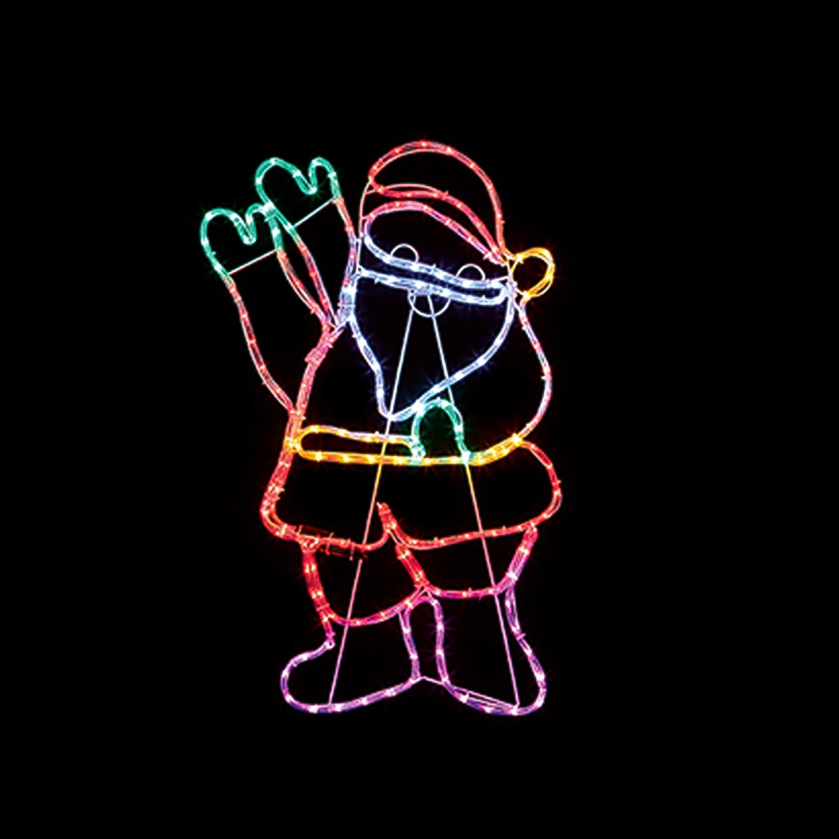 Outdoor Waving Santa Rope Light Christmas Silhouette