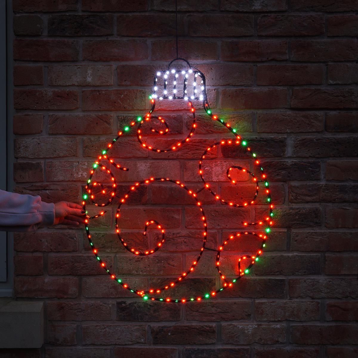 76cm Flexibright Twinkle Bauble Outdoor Christmas Silhouette