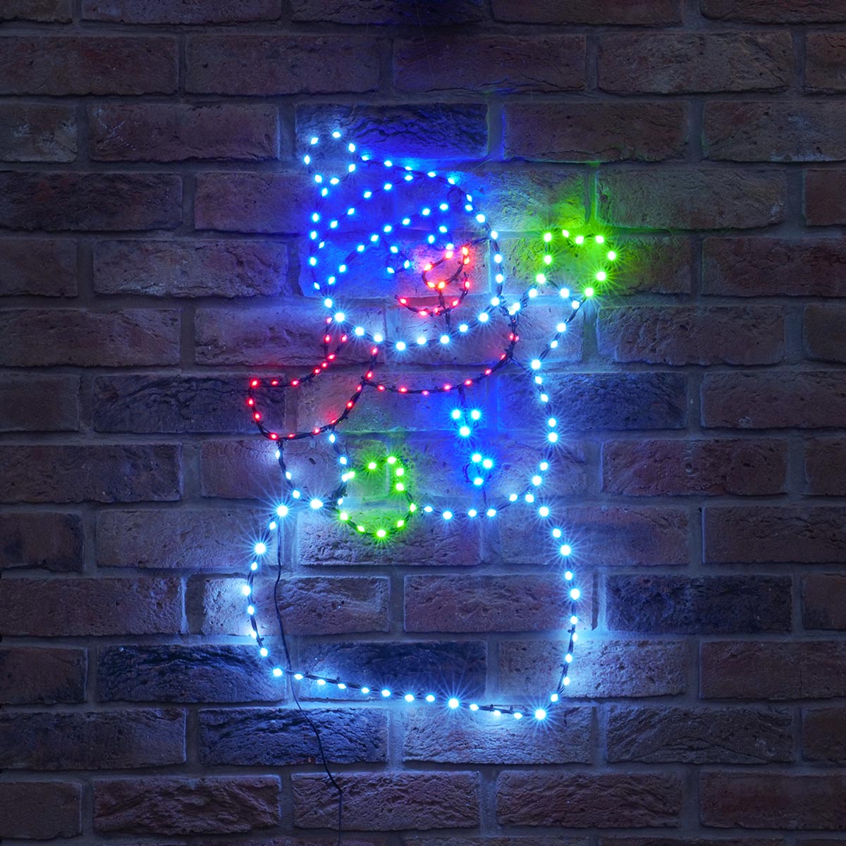 60cm Flexibright Twinkle Snowman Outdoor Christmas Silhouette