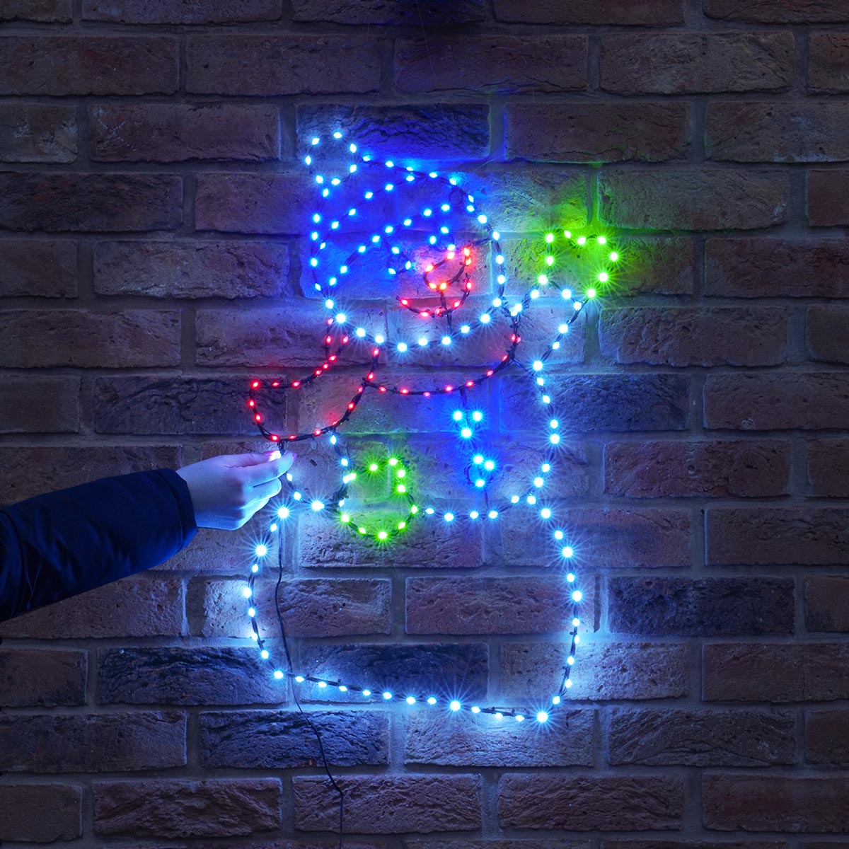 60cm Flexibright Twinkle Snowman Outdoor Christmas Silhouette