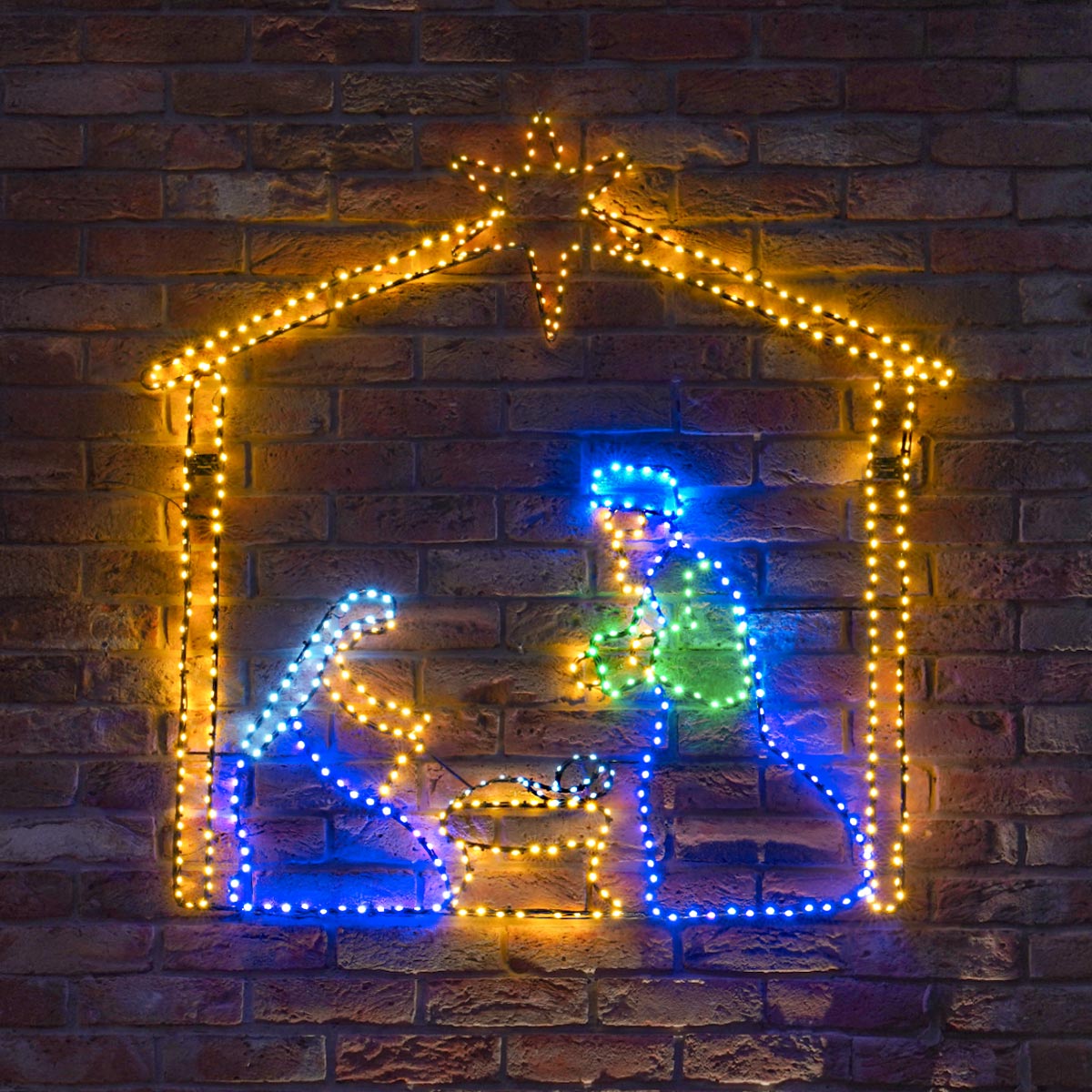 1.1m Flexibright Twinkle LED Nativity Scene Outdoor Christmas Silhouette