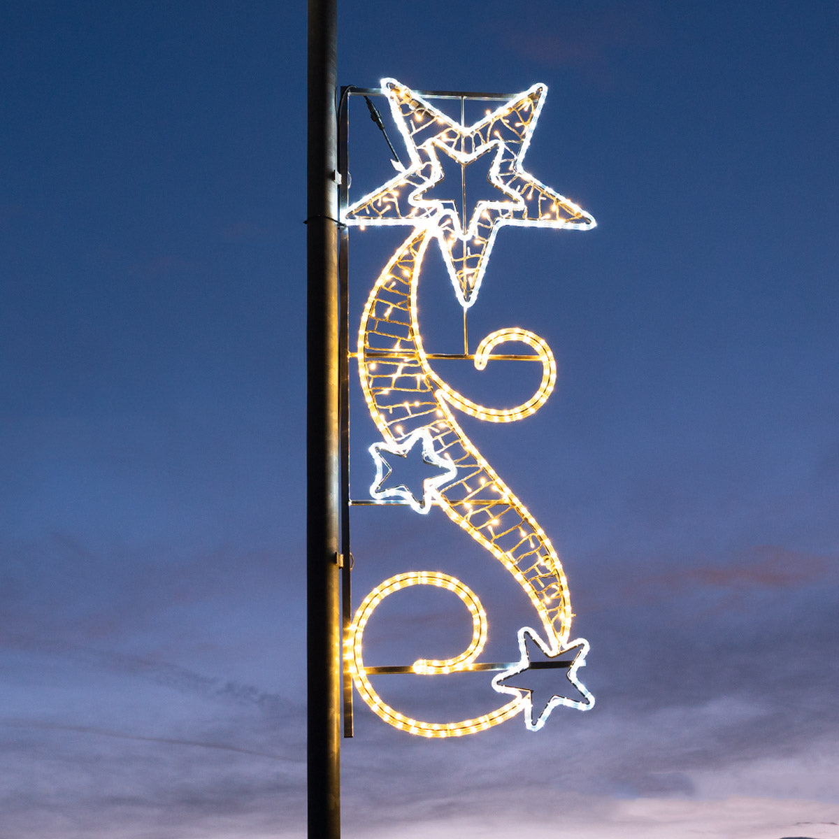 ConnectPro® 1.7m Commercial Christmas Light Lamp Post Motif Shooting Star with Twinkle LEDs