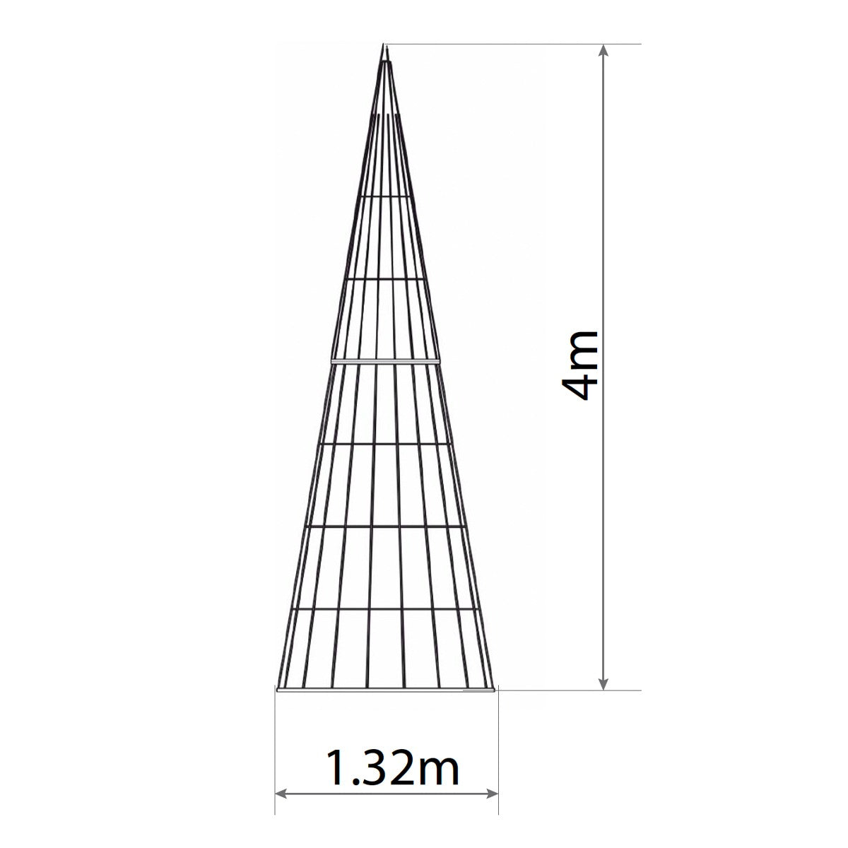4m Outdoor Commercial Smart App Controlled Twinkly Plus Christmas Cone Tree