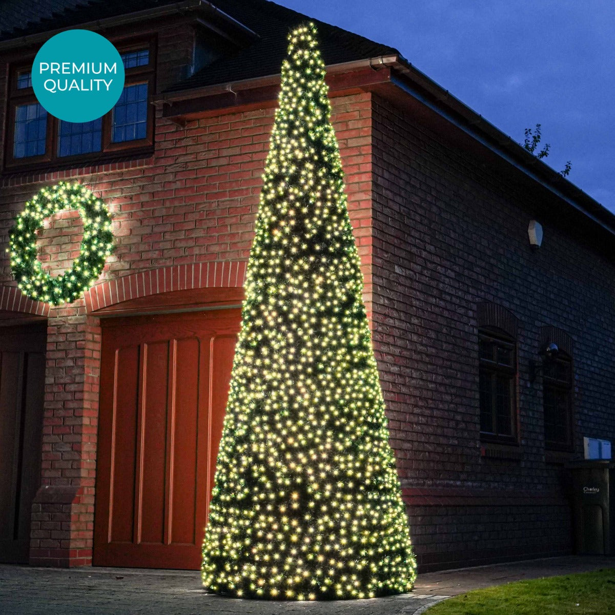 ConnectGo® 4m Pre Lit Commercial Cone Outdoor Christmas Tree