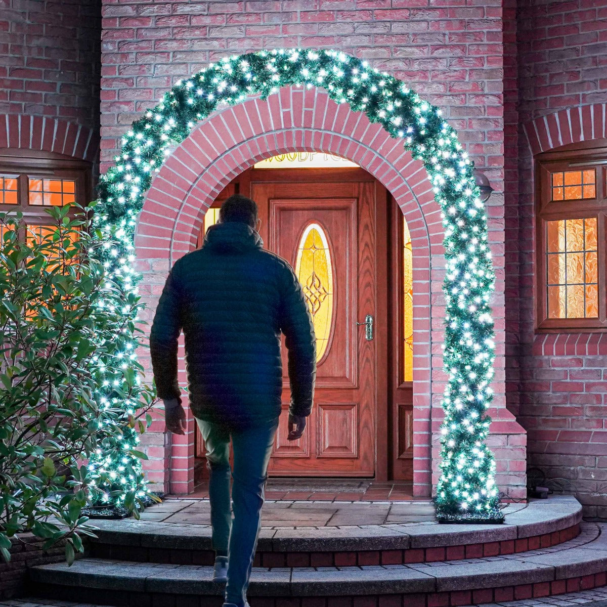 ConnectGo® 2.5m Outdoor Green Commercial Christmas Pre Lit Archway