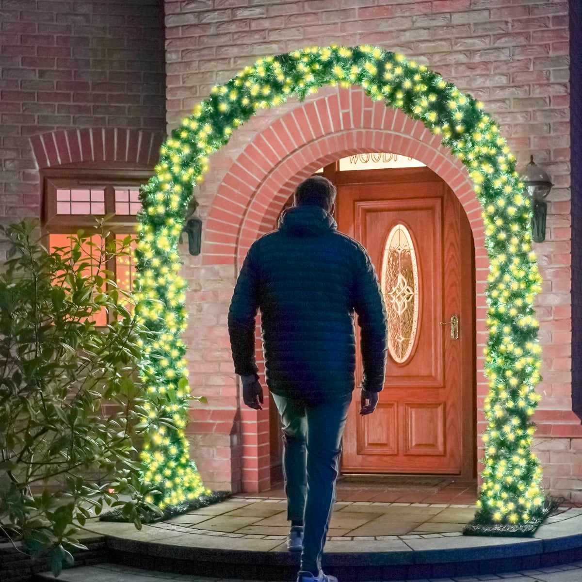 ConnectGo® 2.5m Outdoor Green Commercial Christmas Pre Lit Archway