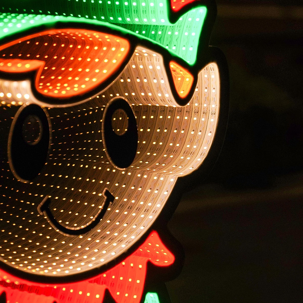 90cm Outdoor Infinity Mirror Christmas Silhouette or Freestanding Elf