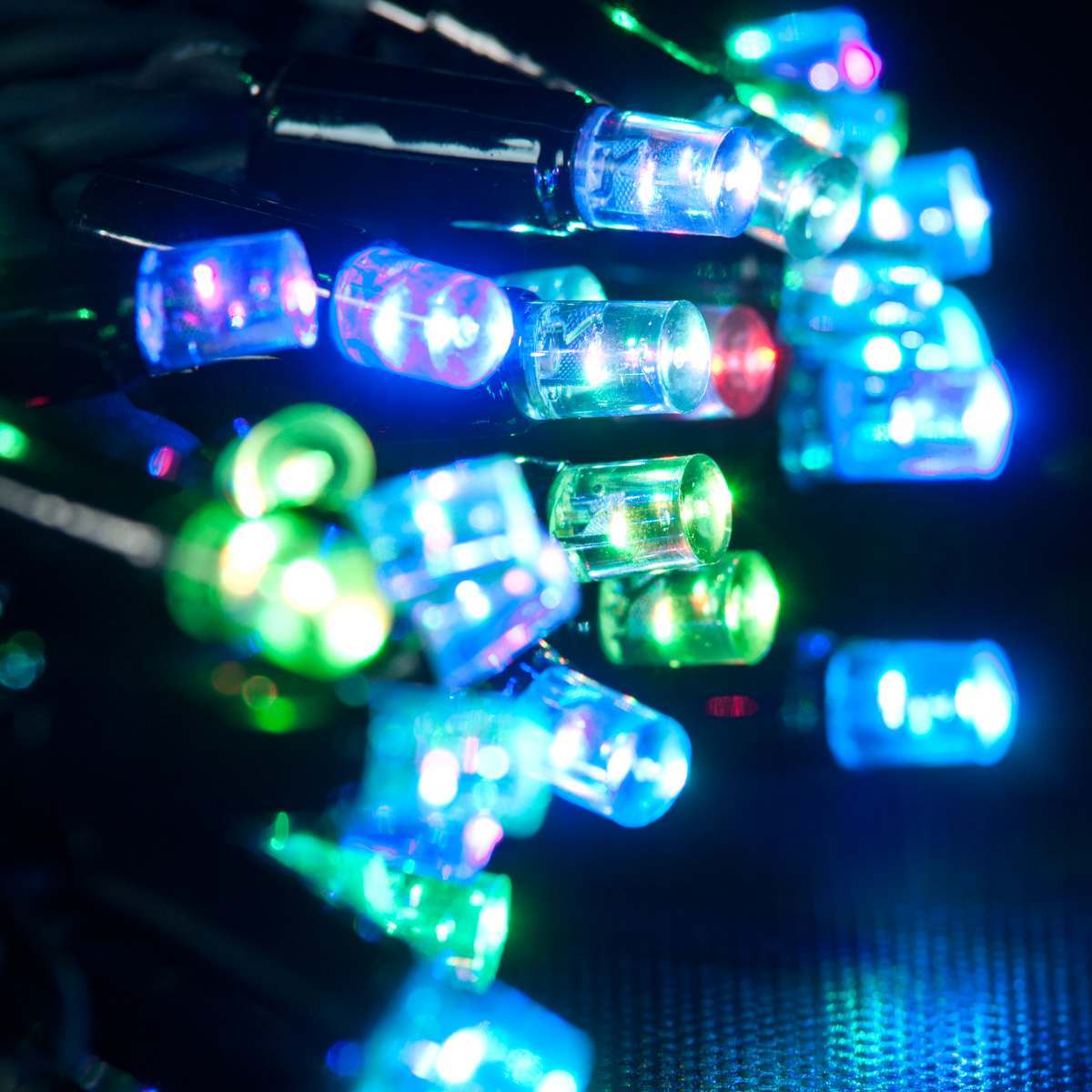 ConnectPro® Colour Changing LED String Lights, Connectable, Black Cable