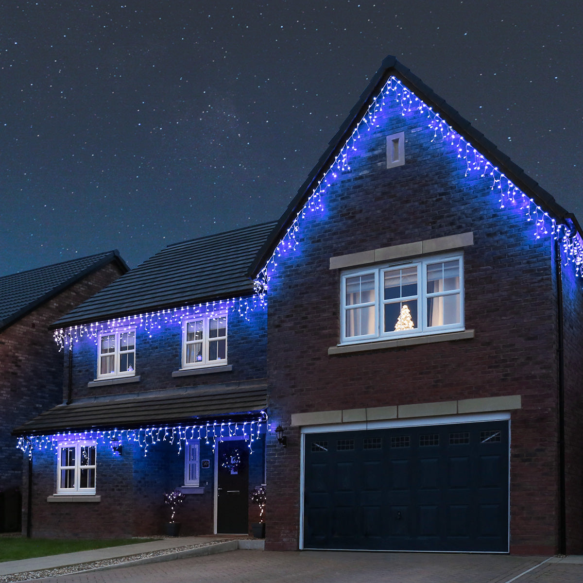 outdoor-led-icicle-lights-connectable-white-rubber-cable