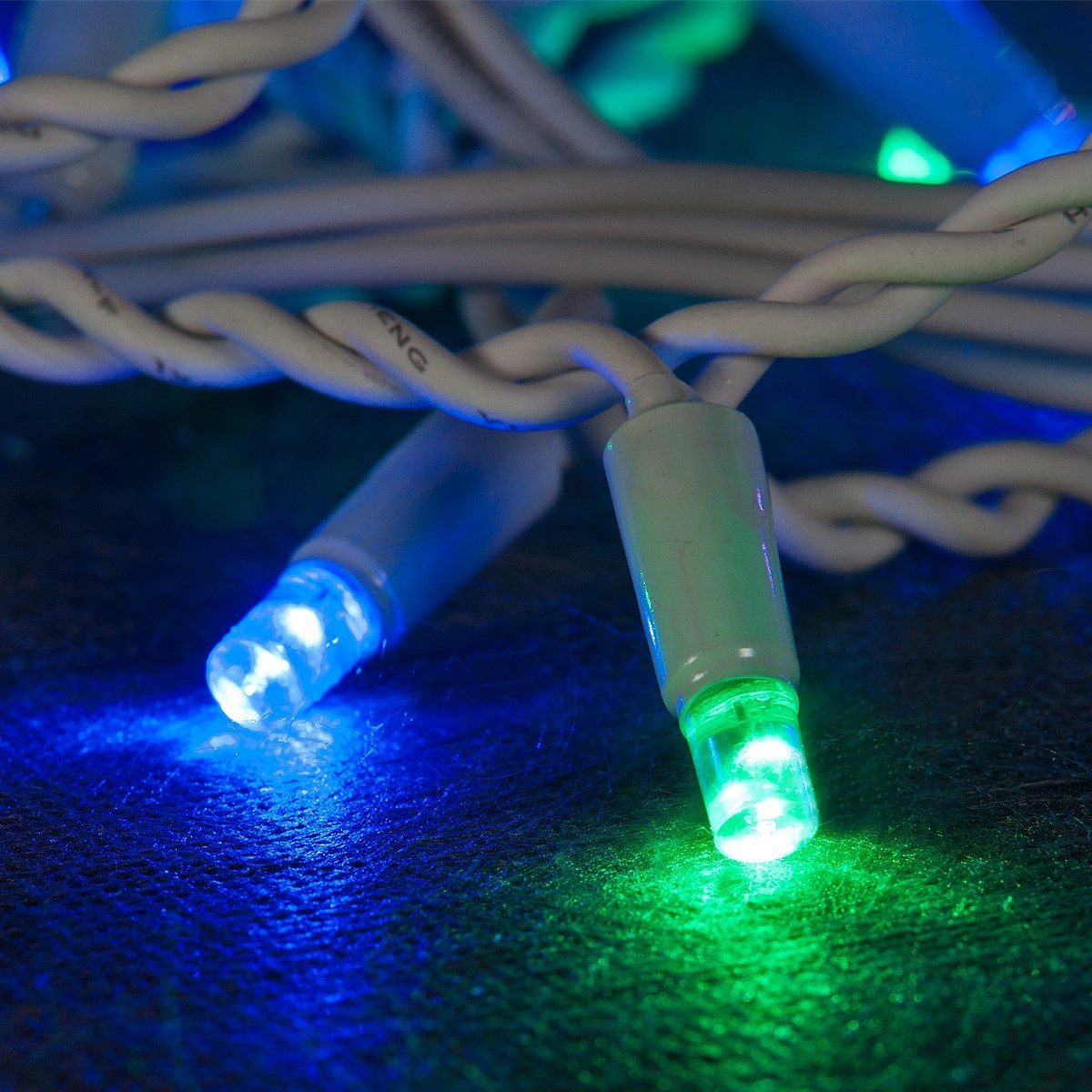 Colour Changing LED Icicle Lights, Connectable, White Cable