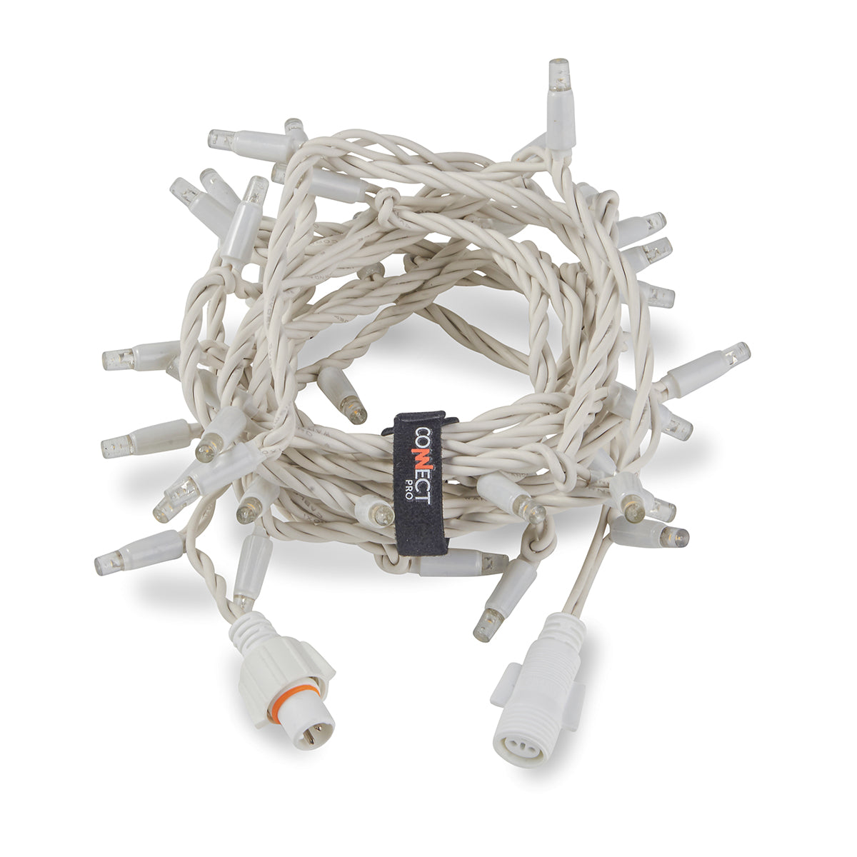 Connectable String Lights on White Rubber Cable