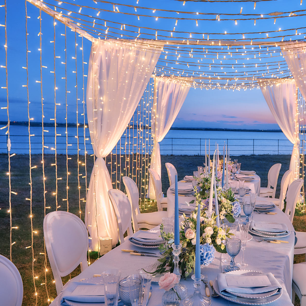 ConnectPro® 3m Outdoor String Lights, Connectable, 24 LEDs, White Rubber Cable