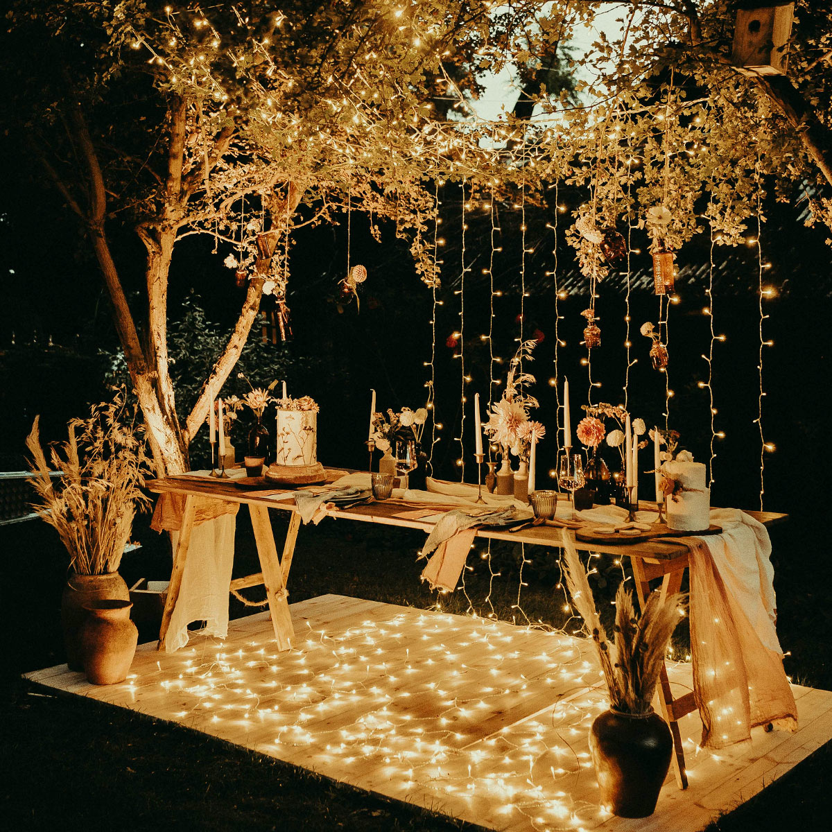 ConnectPro® 3m Outdoor String Lights, Connectable, 24 LEDs, White Rubber Cable