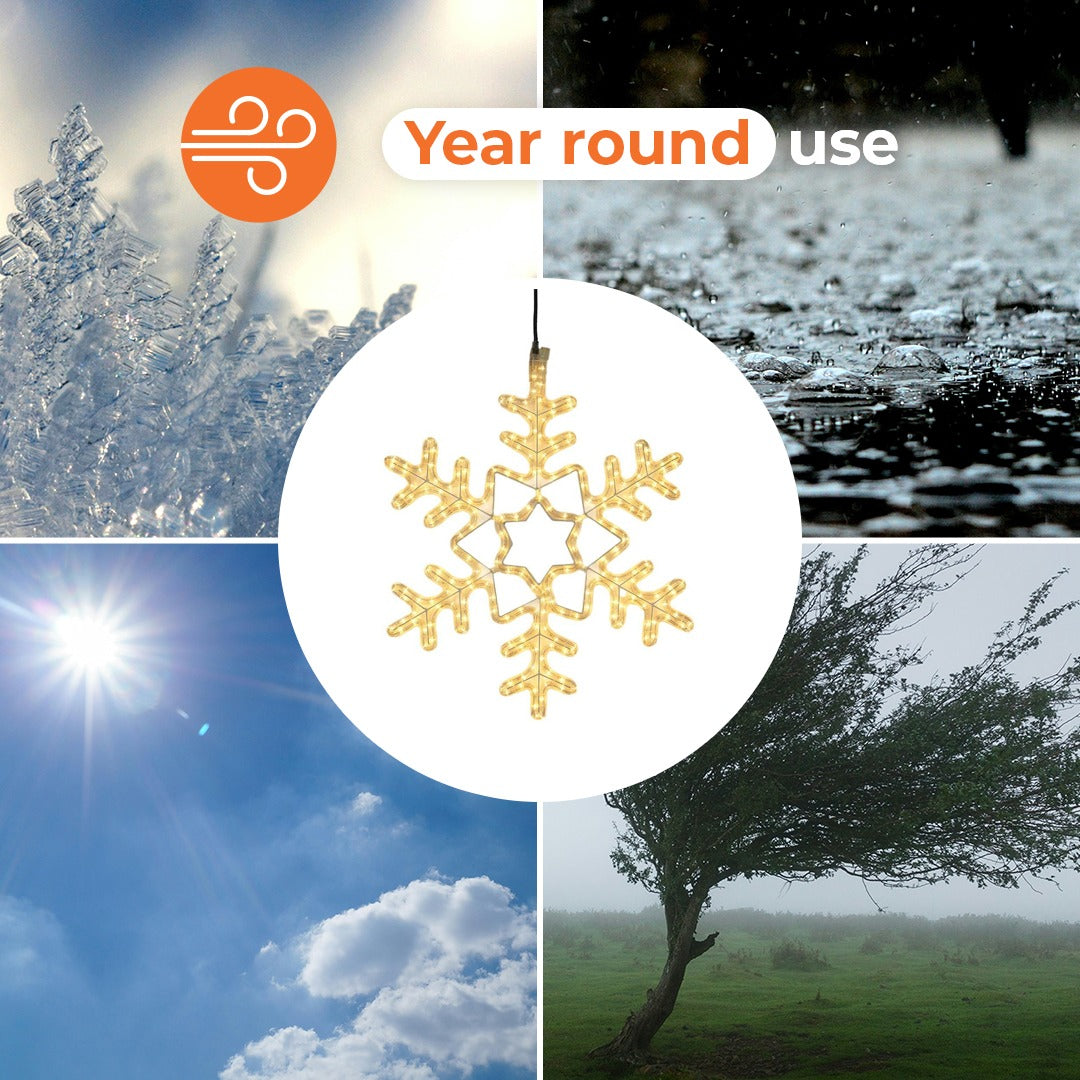 ConnectPro® 63cm Outdoor Rope Light Snowflake Christmas Silhouette, Connectable