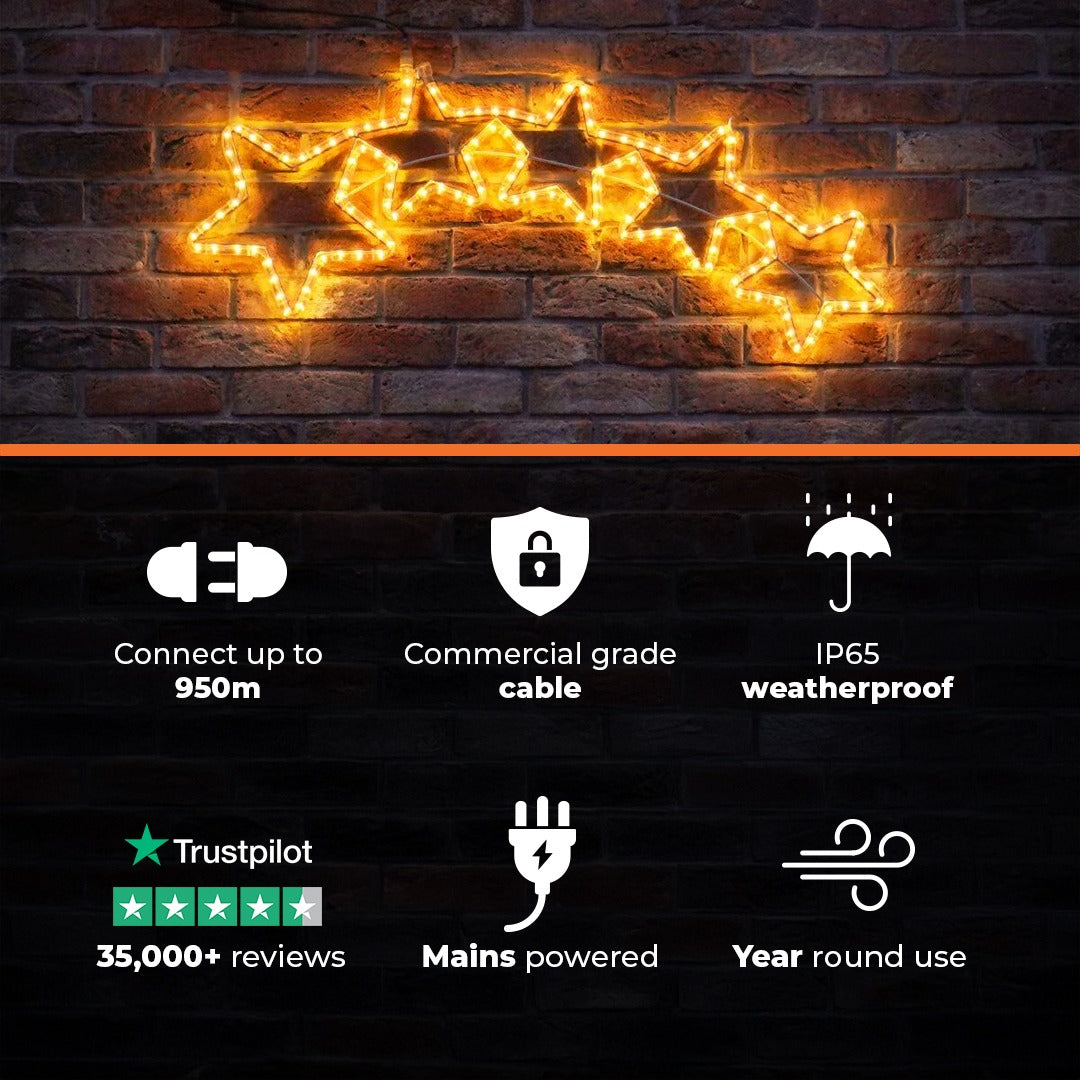 ConnectPro® 1.2m Connectable Framed Rope Light Outdoor Star Silhouette