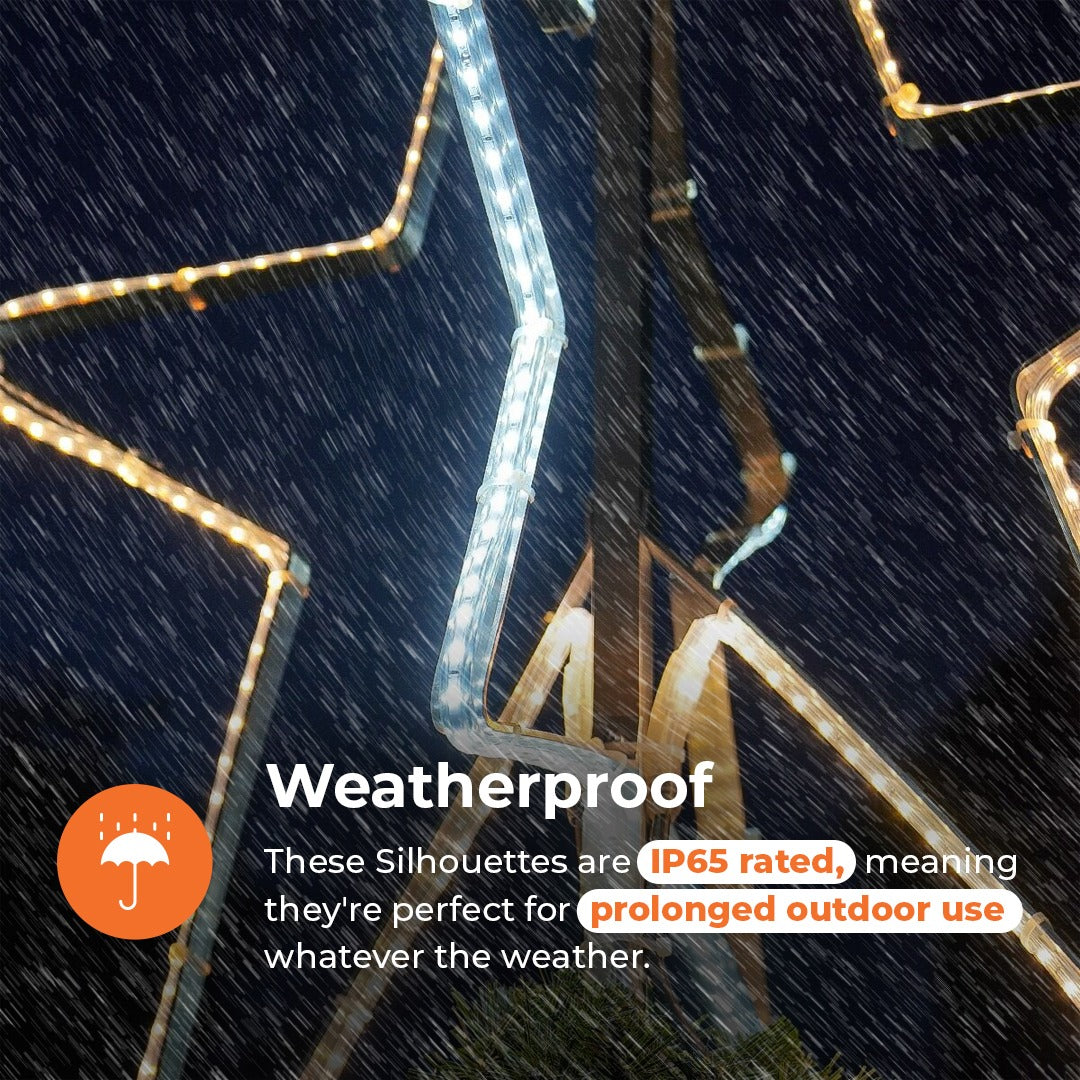 ConnectPro® 65cm Warm White & White Outdoor LED Star Tree Topper