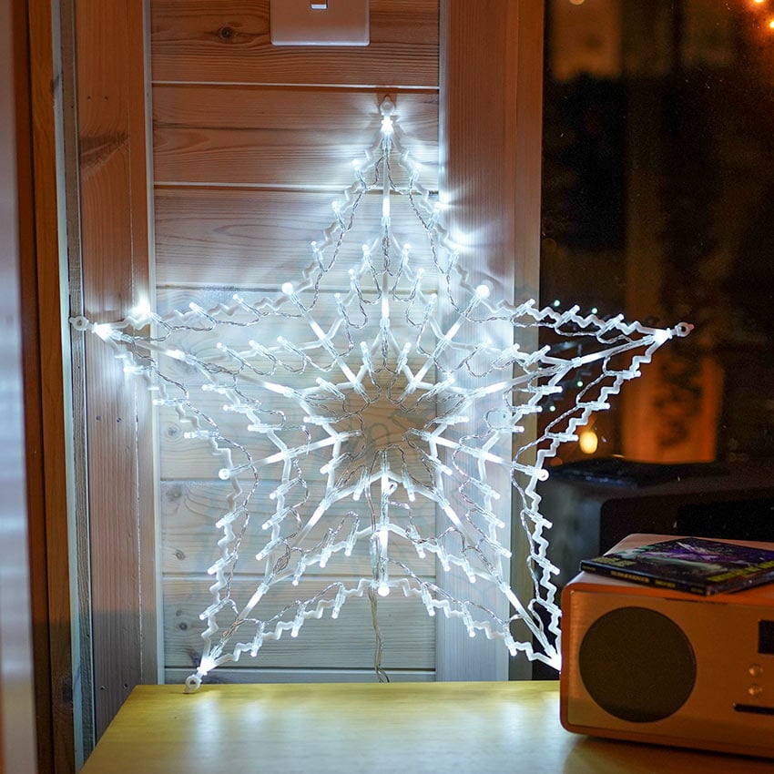 55cm Plug In Hanging LED Star Silhouette