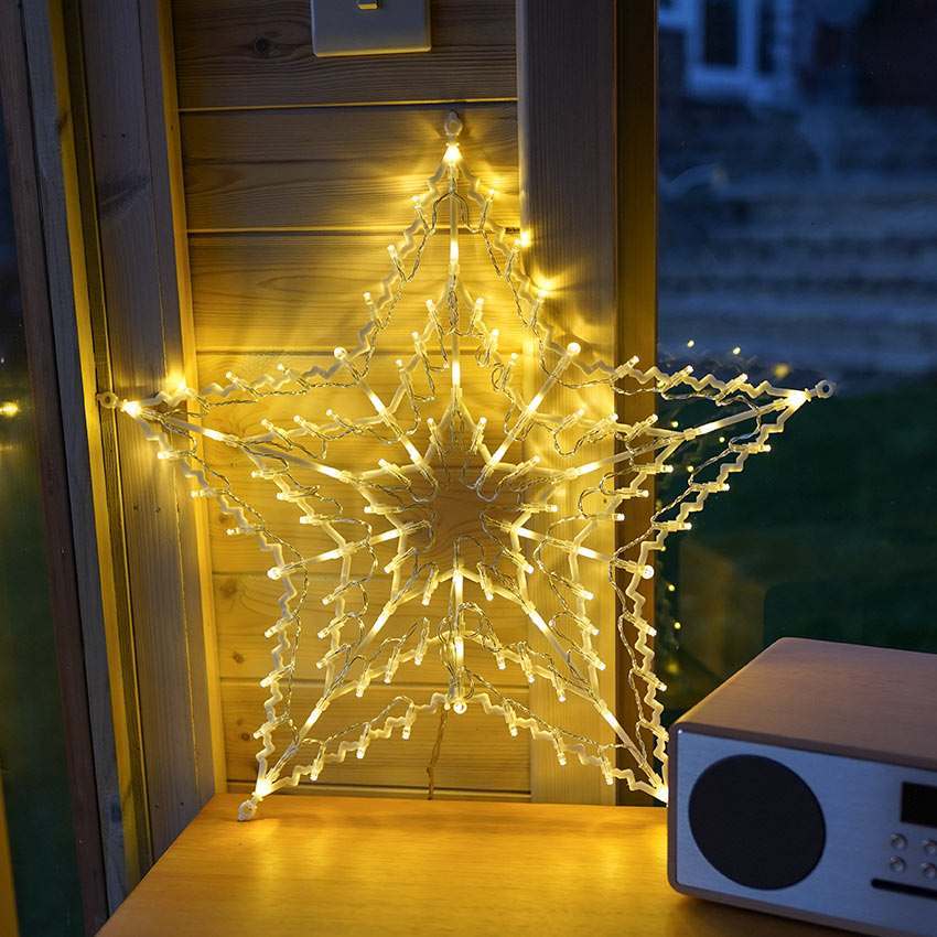 55cm Plug In Hanging LED Star Silhouette