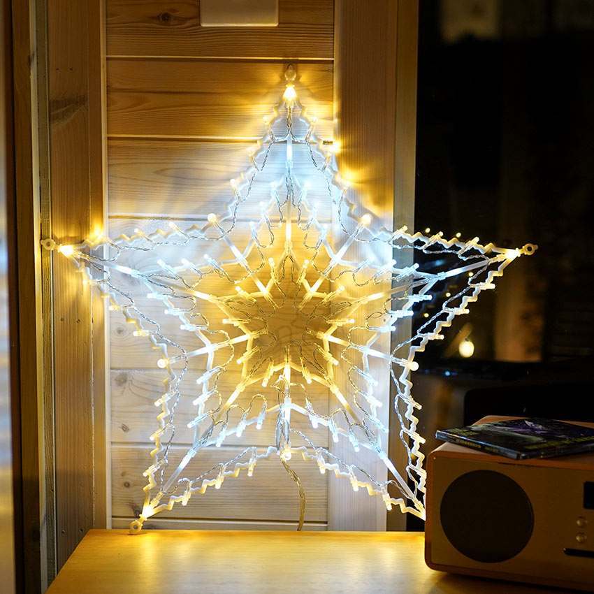 55cm Plug In Hanging LED Star Silhouette